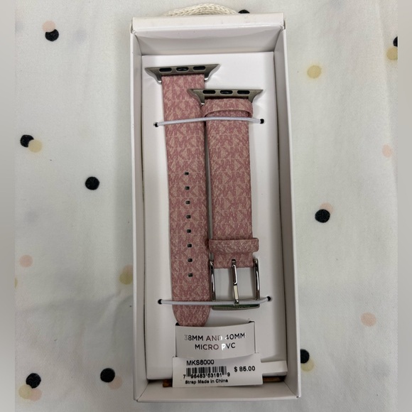 Michael Kors Pink Leather Watch Strap 38 mm / 40 mm - Picture 3 of 10